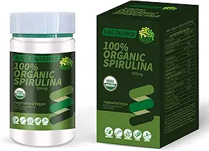 Certificeret 100% Organic Spirulina Tablets 500mg, 300 Count, Rich in Beta- Caroten (vitamin A) og B- 12 med naturligt okkurring GLA, Vega Non- GMO- Superfood supplement