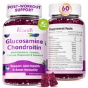 2 Pack Glucosamin Chondroitin Gummies - Glucosamin Chondroitin med MSM, Elderberry, Gurkemeje, Fælles Support for voksne, Mænd & Kvinder - Blueberry Flavor, 120 Cts