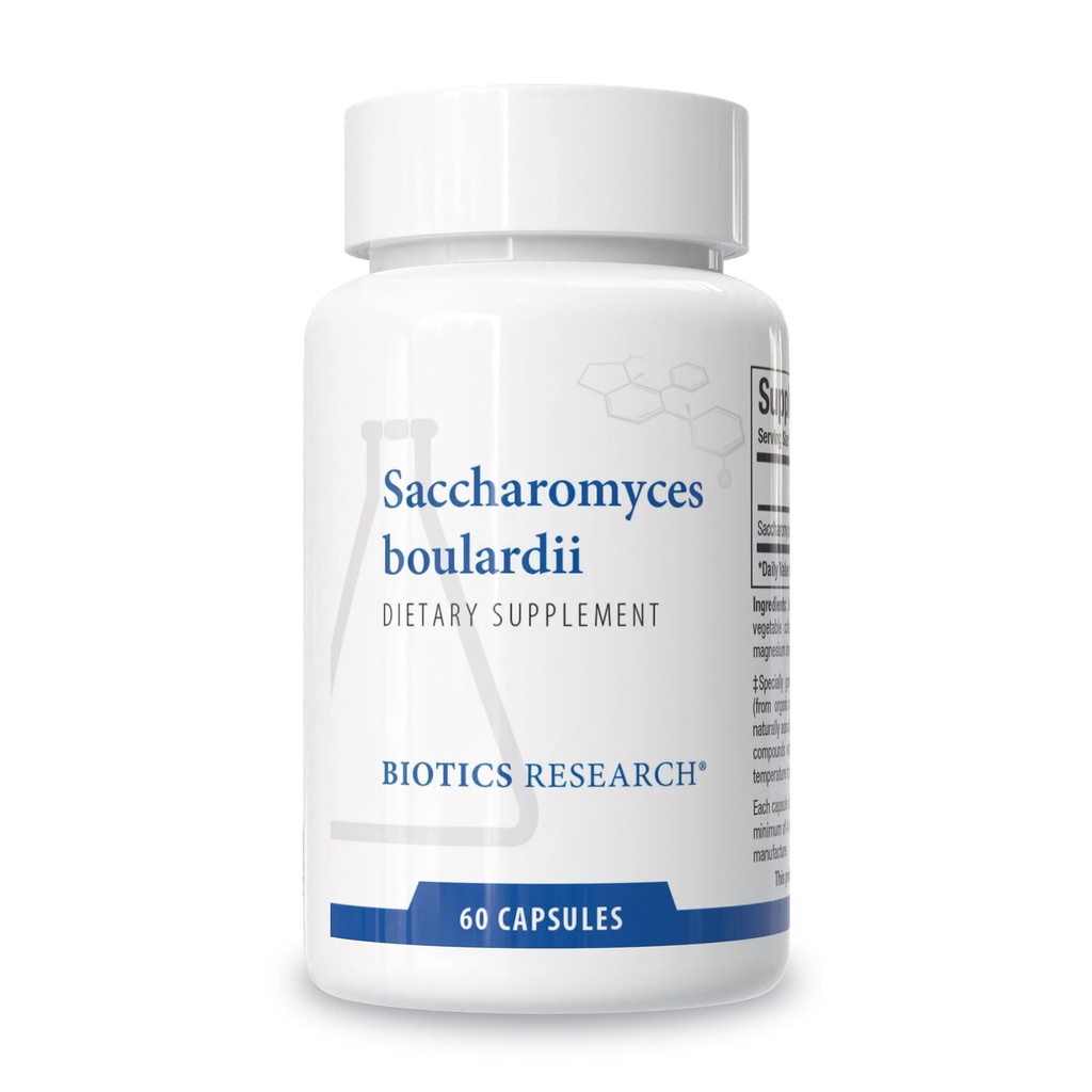 Bioetik Forskning Saccharomyces boulardii Probiotika Supplement - 235 mg / Servering - Understøtter GI sundhed mikrobiel balance, sund immunforsvar & Pathway Responses - Dairy- Free, Temperatur- Stable - 60 kapsler