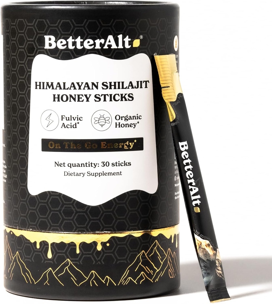 Bedre Alt Pure Himalayan Shilajit Sticks med Organic Honey, Saffron Measures 124; Let at Consume Shilajit Measures 124; 30 Sticks til energi Boost & immunforsvar, 85 + Trace Minerals, 75% + Fulvic Acid