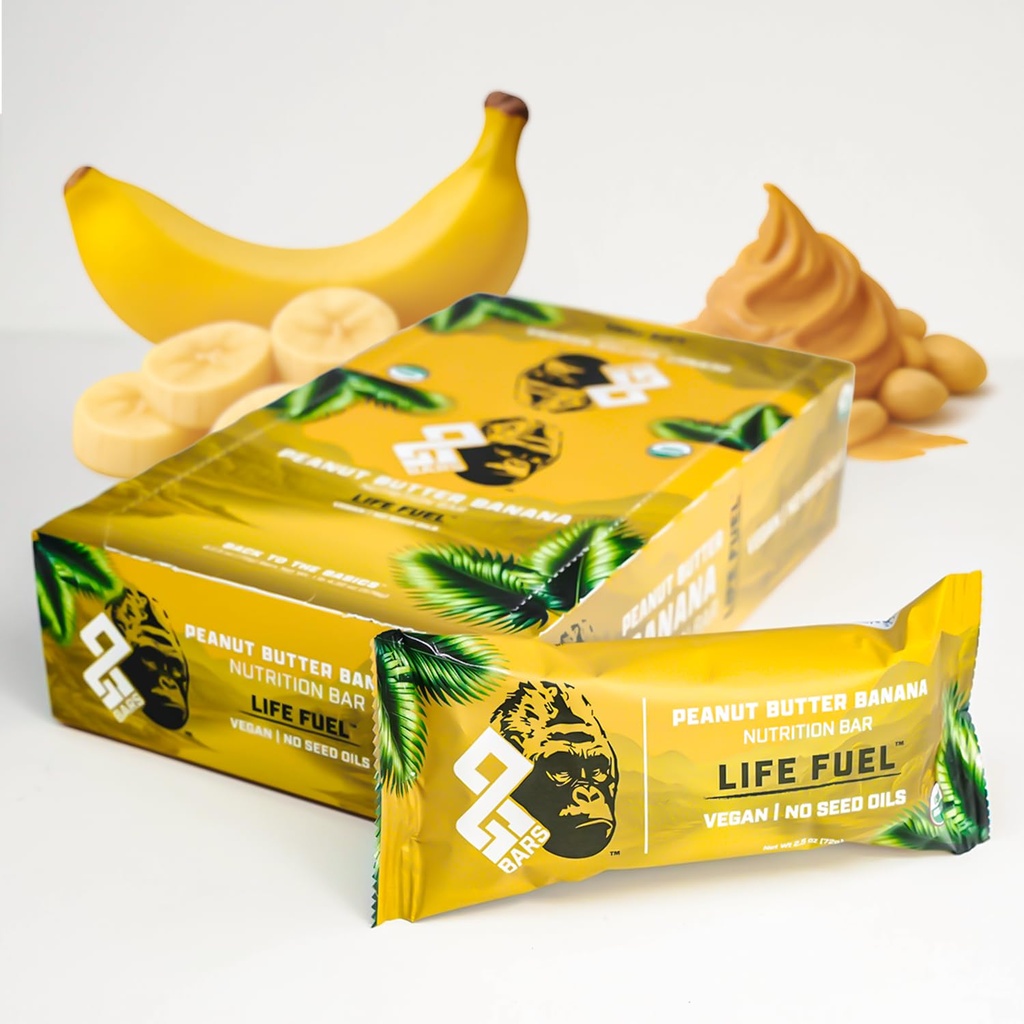 OG Bars | Organic Plant Protein Bar (PEANUT BUTTER BANANA, 8 Count) | No Seed Oils, Soy Free, Stevia Free, No Sugar Alcohols – 15g Complete Protein, USDA Organic, Vegan, Gluten Free