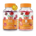 Lifeable Iron & C-vitamin Kids + B Complex Kids, Gummies Bundle - Great Tasting, Vitamin Supplement, Gluten Free, GMO Free, Chewable Gummy