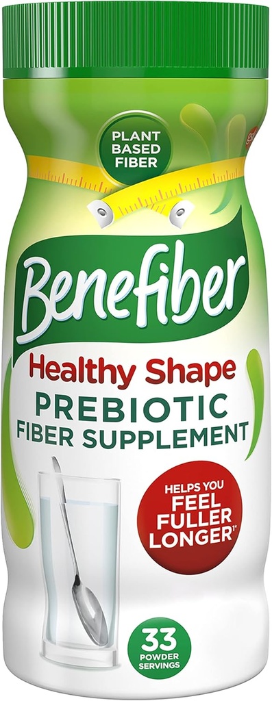 Benefiber sund form Prebiotic Fiber supplement pulver til fordøjelse sundhed, Dagligt fiber pulver - 33 Servere (8.7 Ounces)
