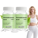 Pentadecanoic Acid, C15:0 Supplement, Supports Immune System Enhancement and Mitochondrial Health, Non-GMO - 60 Capsules (2PCS)