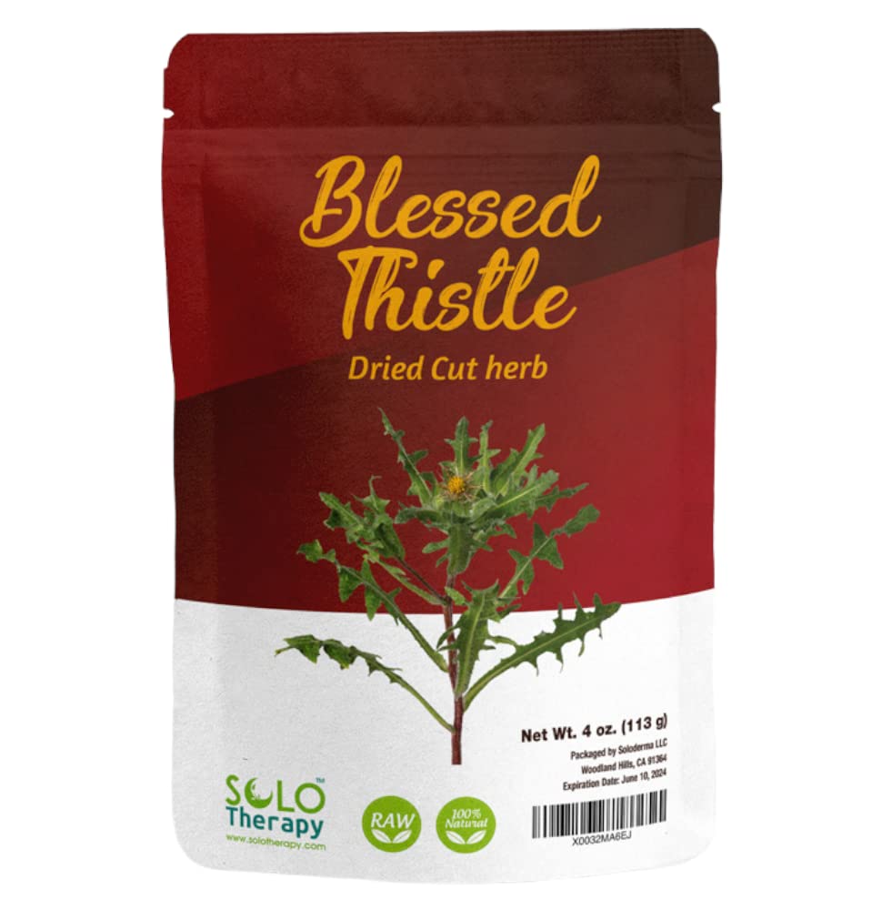Blessed Thistle Herb 4 oz, Resealable Bag, Blessed Thistle Tea, Cardo Bendito, Holy Thistle 100% Natural, Cnicus Benedictus