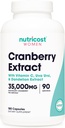 Nutricost Cranberry Extract for Women (35,000mg Ækvivalent), 180 Kapsler - med C-vitamin, Uva Ursi & Mælkebøtte Root Extract - Non- GMO & Gluten Free Health Supplement