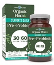Vital Planet - Organic Flora Probiotics for Senior’s, Daily Shelf Stable Probiotic 30 Billion CFU, 60 Diverse Strains, with Organic Prebiotics, for Immune Support and Digestive Health 30 Capsules