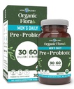 Vital Planet - Organic Flora Probiotics for Men, Men's Daily Shelf Stable Probiotic 30 Billion CFU, 60 Diverse Strains, Prebiotic Organic Mushroom Blend, Immune and Digestive Health 30 Capsules