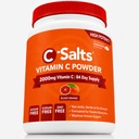 C- Salte C-vitamin pulver supplement - 100% Pure High Dosis Buffered C-vitamin pulver til immunforsvar - Økologisk, sukkerfri, Vegan, Non- GMO, Stomach- Friendly, Blood Orange 8oz