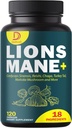 18in1 Mushroom Supplement Complex - med Lion 's Mane, Cordyceps Sinensis, Reishi Mushroom - Support Brain Supplement for energi, hukommelse og immunsystem - 120 kapsler