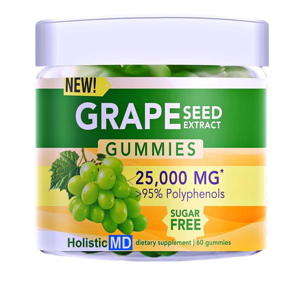 Grape Seed Extract Gummees 124; Grape Seed Oil 25,000 mg 50x Original • 124; > 95% Polyphenoler • 124; # 1 Grape Seed Gummies i USA • 124; Sugar Free Vegan • 124; Grape Flavor 60 ct