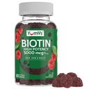 YumVs Biotin Gummies 5000mcg - Luscious Raspberry Flavor - Thicker Faster Hair Growth Gummies for Women or Men - Hair, Skin & Nails Vitamins - Hair Gummies - Vegetarian Biotin Supplement (60 Count)