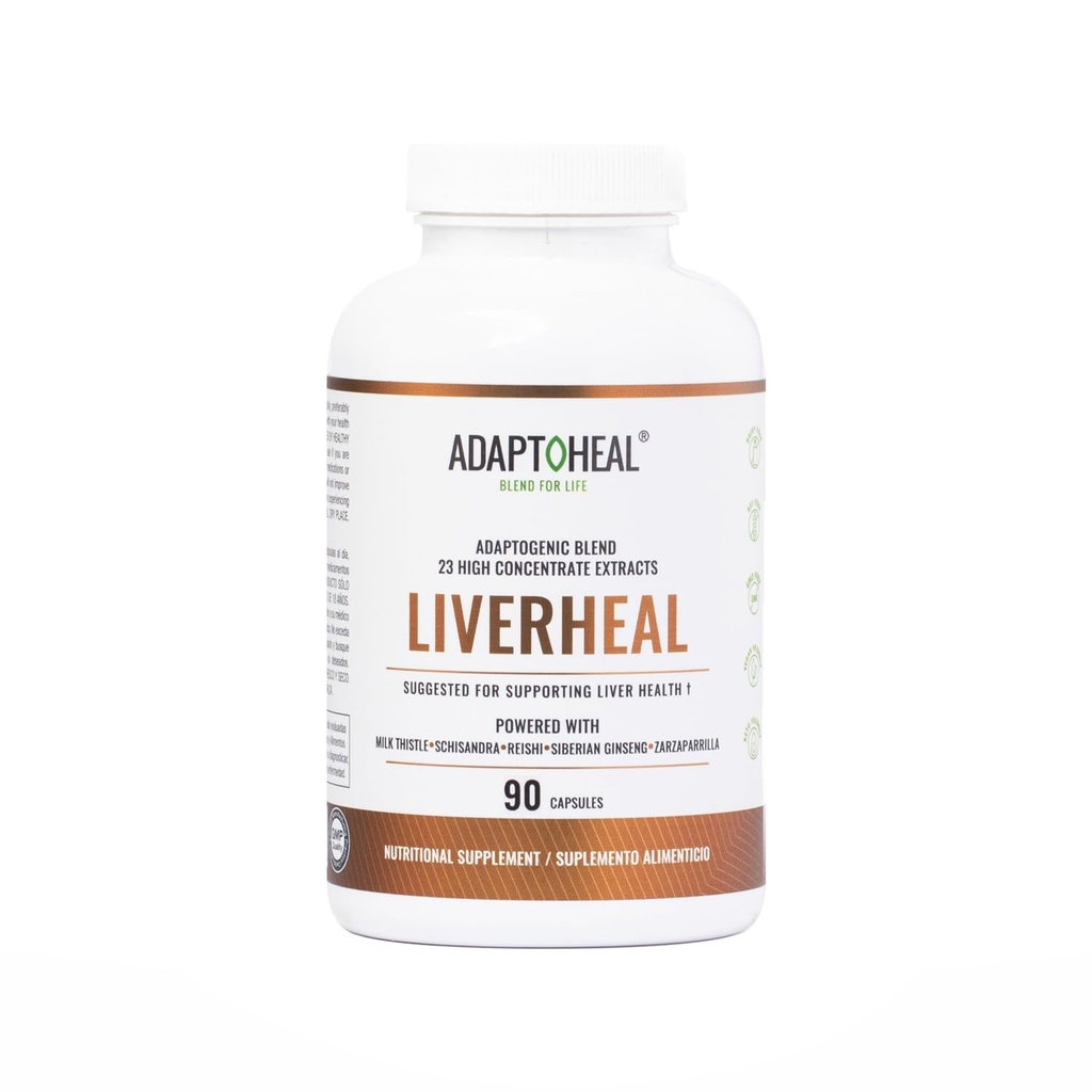 ADAPTOHEAL Milk Thistle, Turmeric and Astragalus Complex – Liverheal Herbal Liver Cleanse and Detox Formula with Artichoke and Schisandra Extracts – High-Potency Plant Blend (90 Capsules)