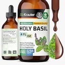 BIO KRAUTER Holy Basil Tincture - Tulsi Powder Liquid Extract - Understøtter Calmness and Relaxation - Ursolsyre supplement - Alkohol og sukker fri - Vegan Drops 2 Fl.Oz.