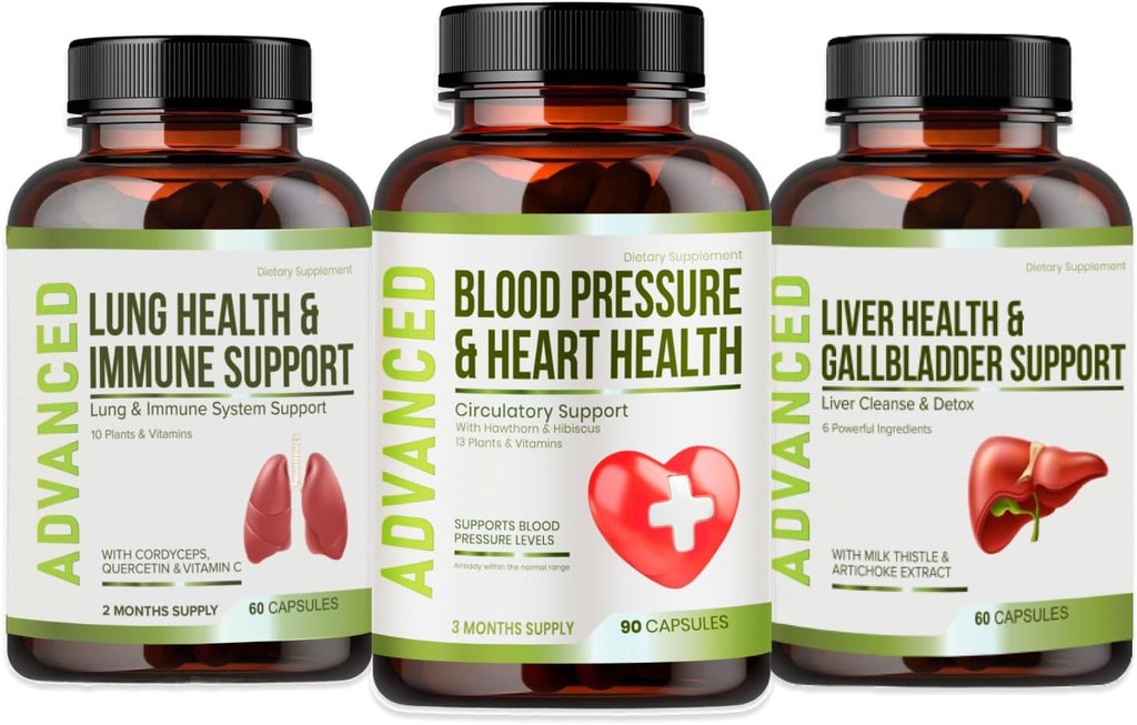 Heart Health Blood Pressure Support Supplement - Support Blood Pressure & Healthy Circularity Naturally with Hawthorn Berry & Hibiscus.Vitamins Pills for Healthy Hypertension (BP) & Healthy Heart.