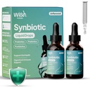 Synbiotic Liquid Probiotic for Women & Men, Probiotics Prebiotics Postbiotics for Gut Health Digestive & Immune Support, Organic Pre and Probiotic Drops 2 Billion CFU, 30mL 2-Pack