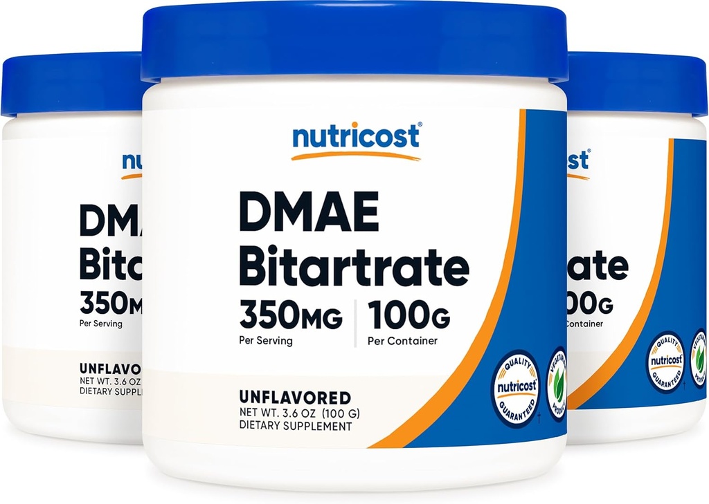 Nutricost Pure DMAE- Bitartrat Powder 100G (3 flasker)