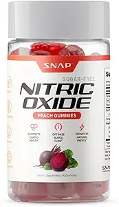 Snap Kosttilskud Beet Root Gummies, Nitrogen Oxide Supplement med Økologiske Beets, Vitaminer, Pomegranat og Antioxidanter til energi, Circulation Support, 60 Sugar Free Gummies, Peach