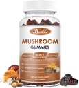 Organic Mushroom Gummies 10 Blend - Mushroom Complex - Immunstøtte, Energi - Mushroom supplement til mænd og kvinder, 60 Gummies
