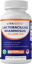 Vitamatisk Lactobacillus Rhamnosus 5 milliarder per DR kapsel (10 milliarder pr. 2 kapsler) - 60 greve - Avanceret fordøjelses- og immunstøtte - Lavet med Prebiotic Inulin Fiber