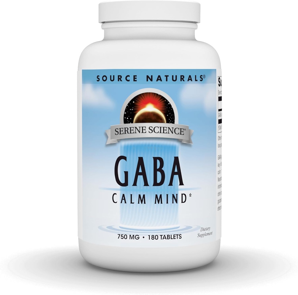 Source Naturals Serene Science GABA 750 mg Roligt sind - 180 tabletter