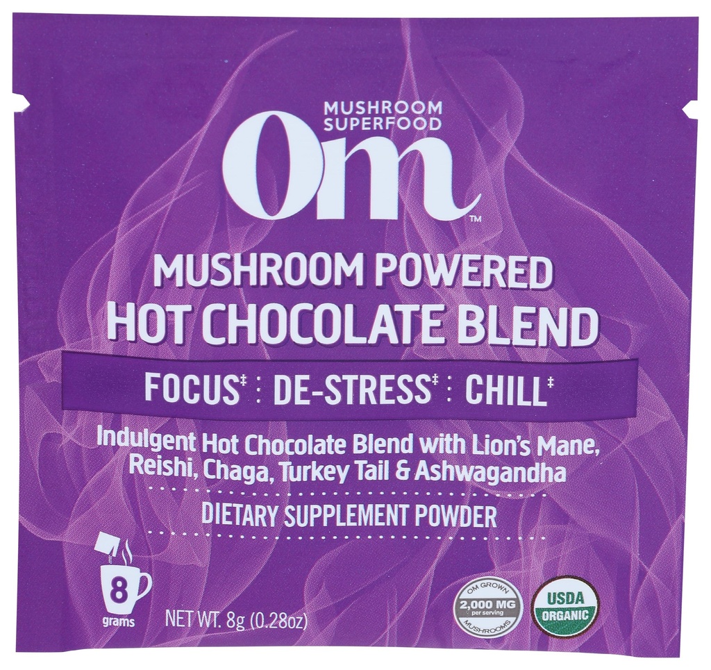 Om Mushroom Superfood Organic Mushroom Hot Chocolate Blend, 0.28 OZ