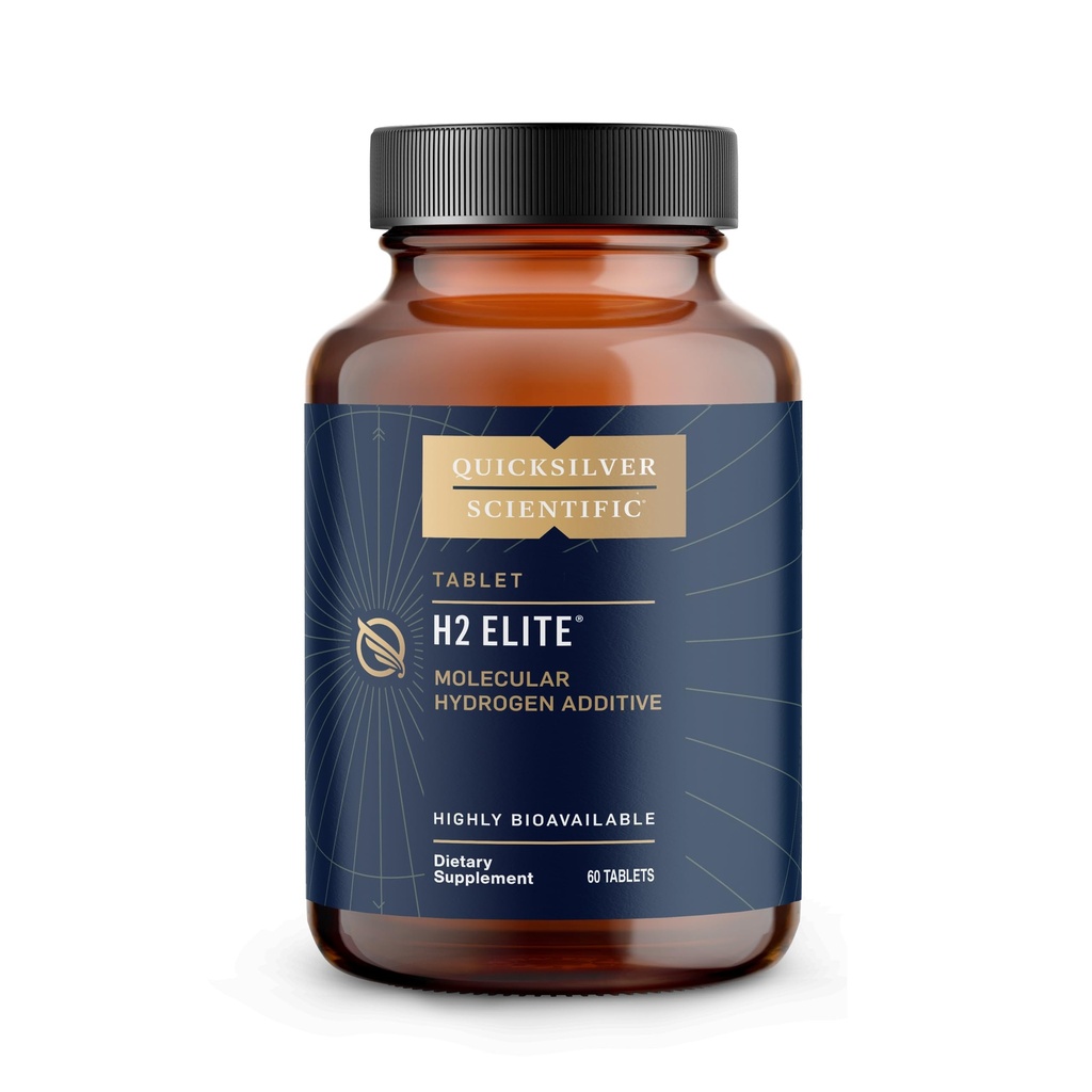 Quicksilver Scientific H2 Elite - Molecular Hydrogen til energi + Metabolisme Support, Vand Tablets Perfect for Open Containers - Magnesium Malate Drink Additive (60 Molecular Hydrogen Tablets)
