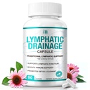 Lymphatic Drainage Supplements, Herbal Complex with Echinacea, Dandelion & Cleavers – Supports Bloating, Immune Health, Fluid Balance & Natural Detox, 90 Capsules