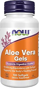 Now Supplements, Aloe Vera (Aloe barbadensis) 10.000 mg, Understøtter fordøjelsessygdomme *, 100 Softgels