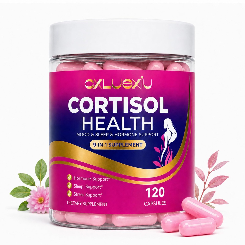 High Cortisol Supplements for Women Capsules, Cortisol Manager for Women, Cortisol Support & Balance with Ashwagandha, Magnesium Glycinate, L-Theanine, DIM, Vitex, 120 Capsules