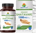 Brieofood Organic Shatavari 1500mg, 45 Servering, Vegetarisk, Gluten Gratis, 90 Vegetariske tabletter