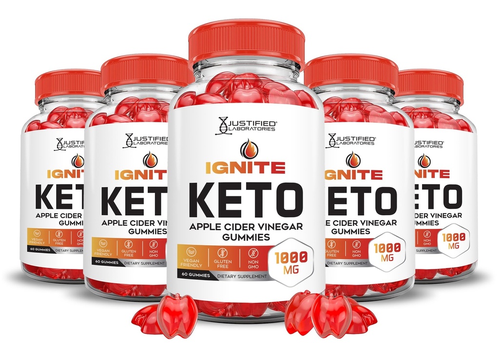 (5 Pack) Ignite Keto ACV Gummies Advanced 1000MG Ignite Keto Gummies Formula Apple Cider Vinegar Formulated with Pomegranate Beet Juice Powder B12 Vegan Non GMO 300 Gummys