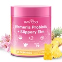 Women's Probiotic Slippery Elm Gummies - Her Juicy Probiotics for Feminine Health, Supports pH Balance & Immune System, Pineapple Flavor, 60 Count