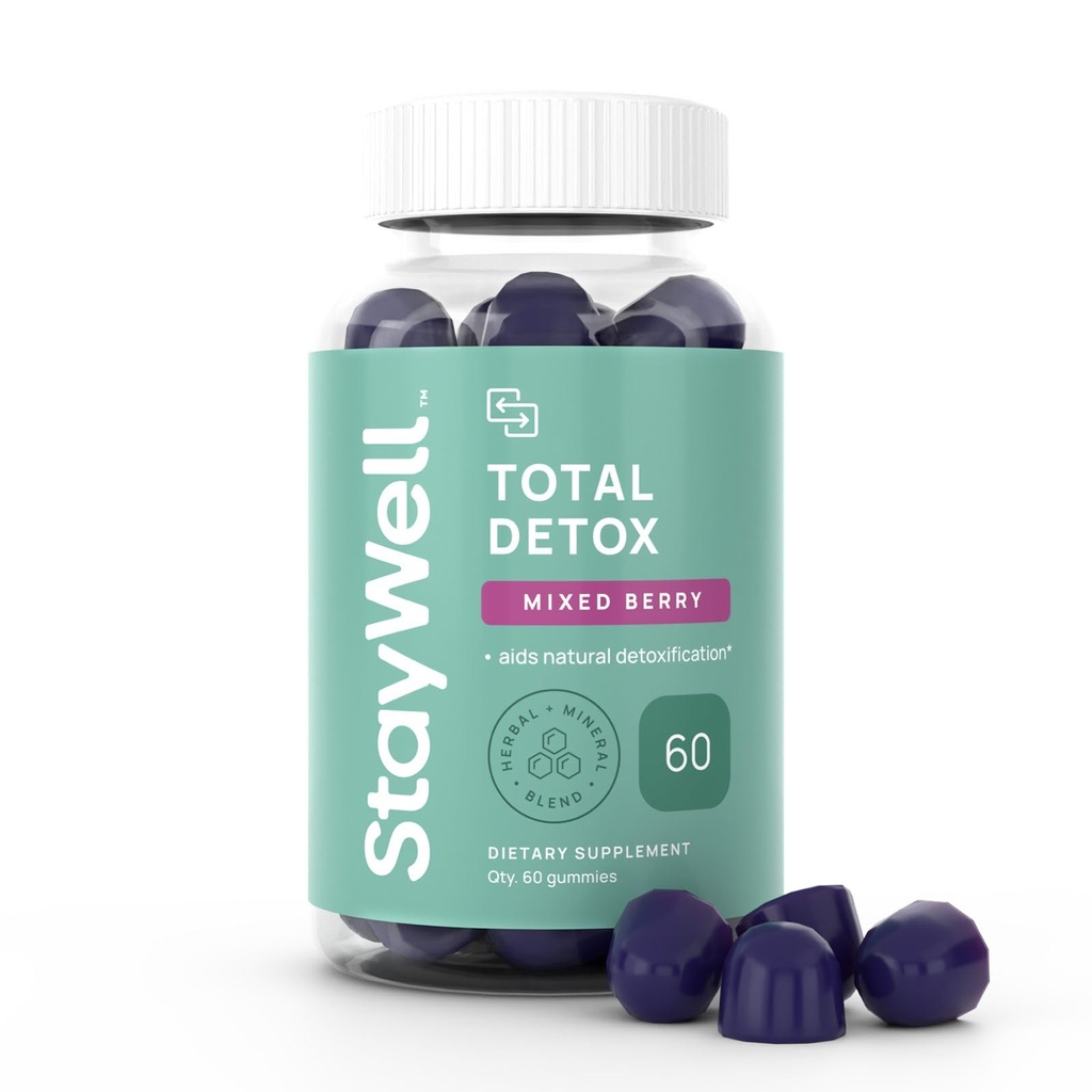 Total Detox, Heavy Metal Detox for Adults- Zeolite, Chlorella, Milk Thistle, Shilajit & Jod, Toxin Cleanse, Pineal Decalcification, Fluoride Cleanse, Heavy Metal Cleanse, 60 blandet berry gummies