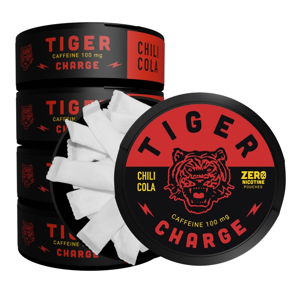 5 Pack Caffeine Pouches, 100 Pouches Total, Chili Cola Energy Pouches 100mg Caffeine, Nicotine Free Tobacco Free, Focus Boost for Adults Daily