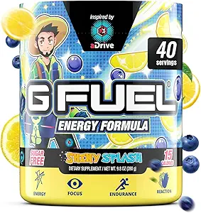 G Brændstof PewDiePie Energy Drink Powder, Pre Workout Koffein Mix til Gaming, Sugar Free Focus Amino, Vitamin + Antioxidanter, 9.9oz (Lingonberry, 40 Servere)