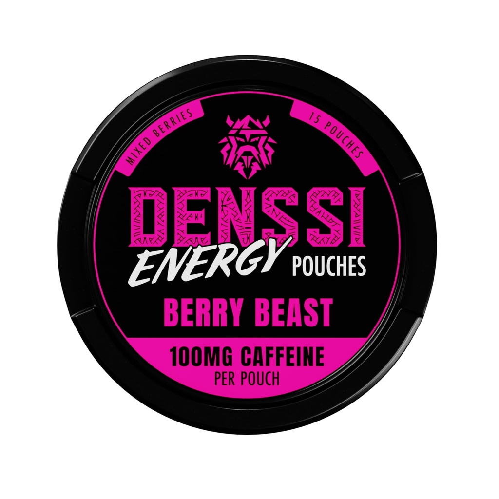 Energy Pouches, Fast-Acting Caffeine + Nootropic Boost, Sugar-Free & Tobacco-Free, Made in USA, Berry Beast Mixed Berry, 1-Pack