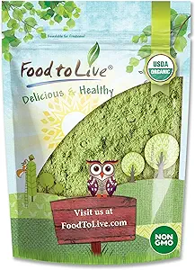 Food to Live Organic SuperGrass Powder Blend - Blandet Alfalfa, Barley Grass, og Wheatgrass Powders. Non- GMO, Pure Superfood, Vegan, Kosher, Bulk. Blander godt. Perfekt til Smoothies, og Shakes