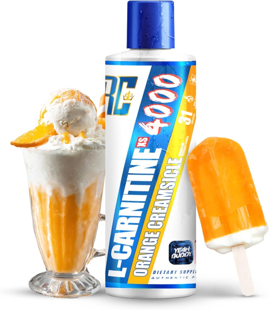 Ronnie Coleman Signature Series L Carnitin XS 4000 Liquid, Stimulant Free, Sugar Free, Zero Carbs, Lean Muscle Strength Support for Mænd & Kvinder, 16 Oz (16 oz, Orange Creample (4000))