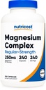 Nutricost Magnesium Complex 250 mg, 240 kapsler - Magnesiumoxid, citrat og glycinat - Gluten fri og ikke-GMO