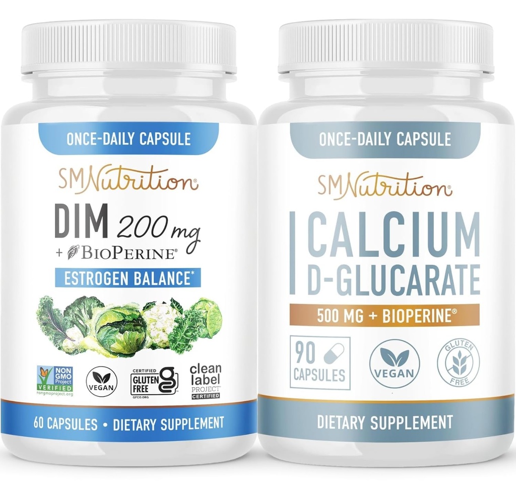 Calcium D- glucarat med 200 mg DIM tillæg for forbedret østrogen balance for kvinder