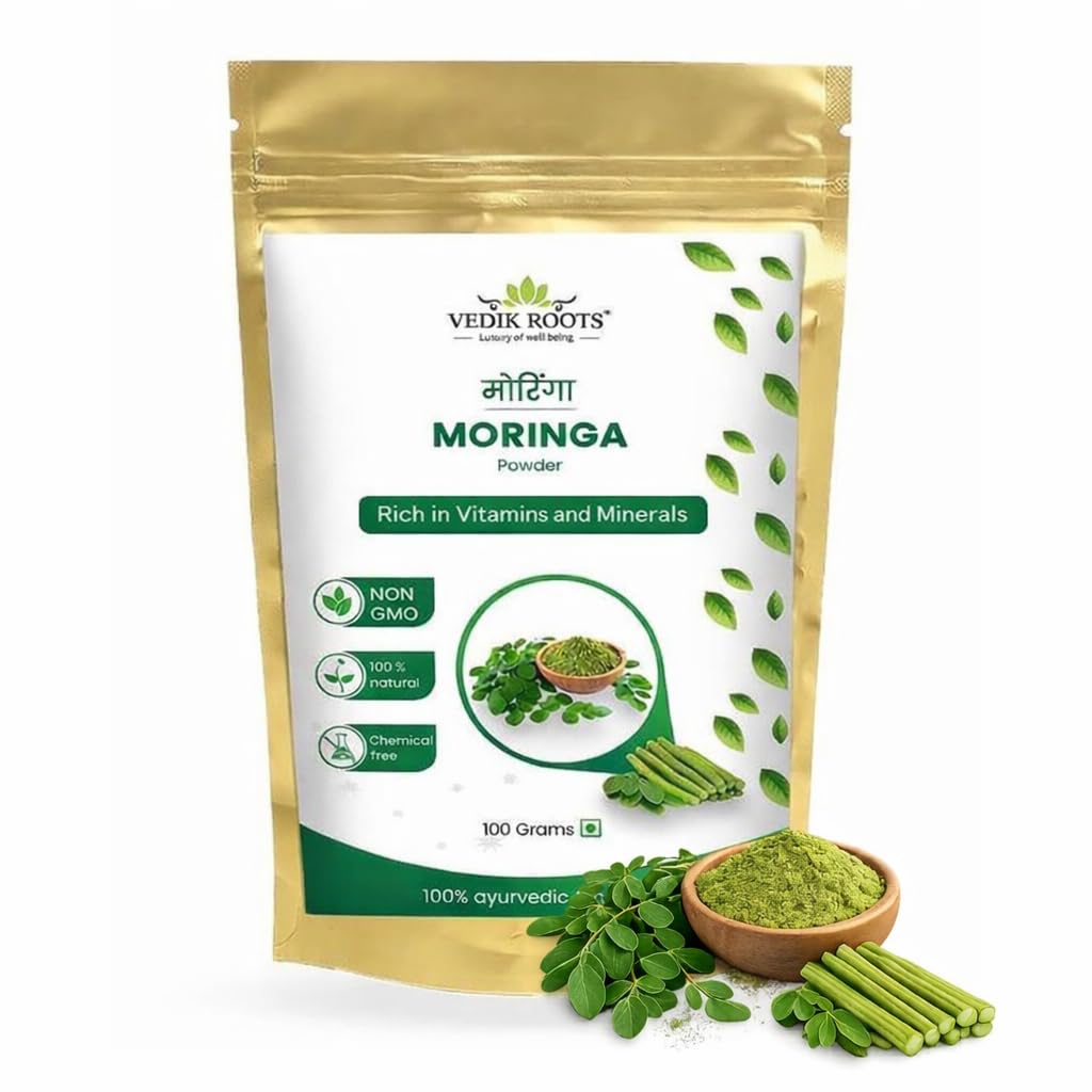 Moringa Leaf Powder | Drumstick Leaf Powder | Ayurvedic Herbal Superfood Traditionally Used to Support Daily Energy, Immunity, Digestion, Hair & Skin | 100g (Pack of 1)