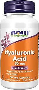 NOW Supplements, Hyaluronic Acid 50 mg with MSM, Joint Support*, 60 Veg Capsules