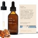 Tyrkiet Tail Mushroom Extract - Dobbelt Extracted Fruitbody Mushroom Tincture 124; Immunity Booster, Forvaltninger Inflammation, Sodthes Aches, Sund fordøjelsesfunktion, Antioxidanter (60 Servere)