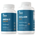 Dr. Tobias Omega 3 Fish Oil & Psyllium Daglige kosttilskud til hjerte, hjerne og immunforsvar, sund tarmbevægelse Understøttelse med Psyllium Husk kapsler