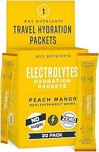 KEY NETRIENSER Electrolytes Powder Packets - Fresh Pink Lemonade 40 Pack Hydration Packets - Travel Hydration Powder - Ingen sukker, Ingen kalorier, Gluten Free - Made in USA