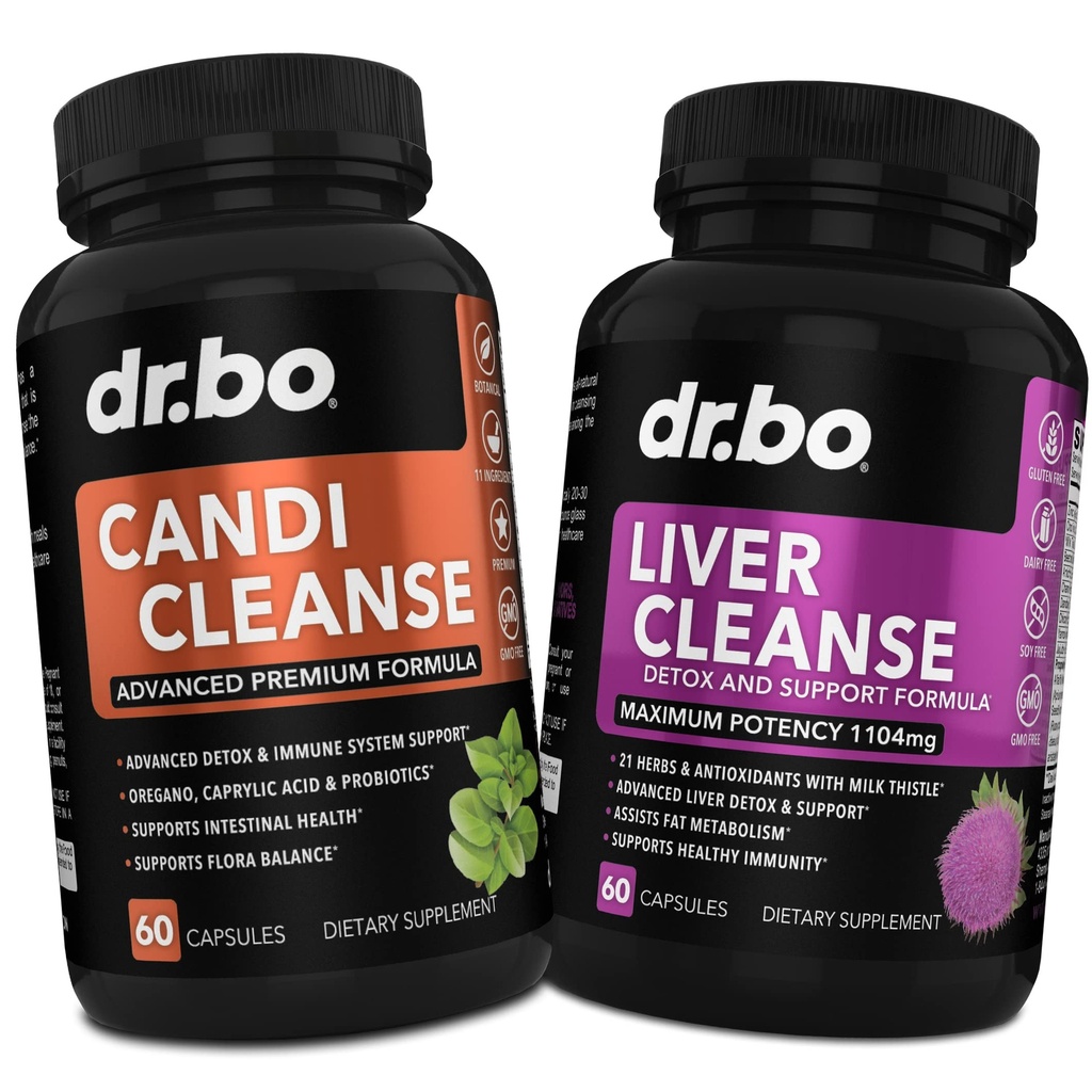 Candi Lever Cleanse Support - Balance Control Probiotisk Complex Cleaner for kvinder & mænd - Oral Herbal Oregano & Captac Acid Kapsler, Galdeblære Care Kapsler & Mælk Thistle Dandelion