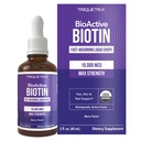 Triquetra sundhed Biotin hår støtte til kvinder - Økologisk 10000mcg USP Grade - Premium flydende supplement til høj absorption - Understøtter sundt hår, hud & negle - Berry Flavor - 180 Servering - 2 oz
