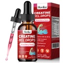 Creatin HCL flydende dråber til mænd og kvinder, Creatin hydroklorid med L- Carnitin, L- Glutamin, BCAA, vitamin B12 & B6 for muskelvækst & Recovery- Vegan, blandet berry flavor, 2 Fl Oz