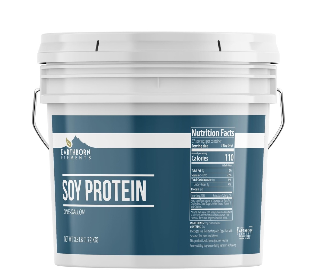 Earthborn Elements Soy Protein Powder 1 Gallon Bucket, Altid Ren, Smoothies & Shakes (60.8 Ounces)